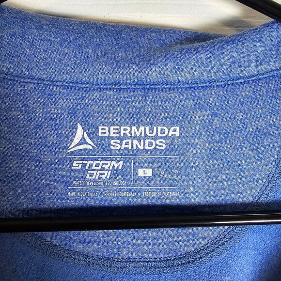Bermuda Sands 1/4 Zip Golf Pullover-Blue-Men's L - Picture 3 of 7